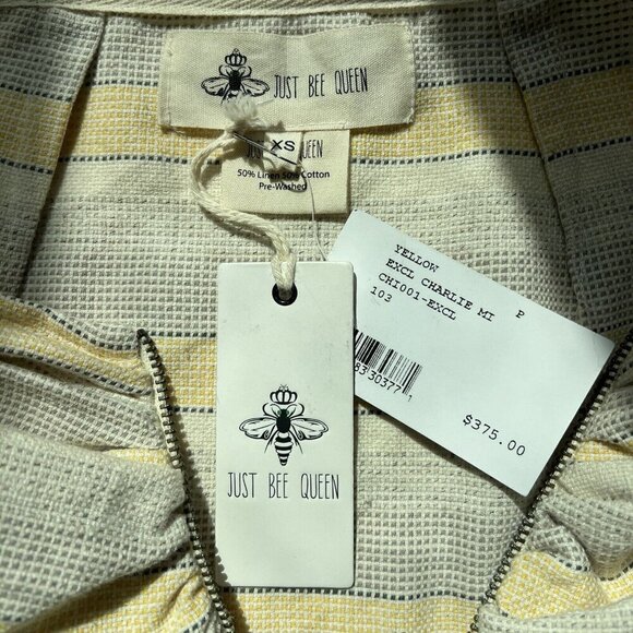 NWT Just Bee Queen Charlie Mini Skirt XS Yellow Striped Fringed Sarong - Picture 7 of 11